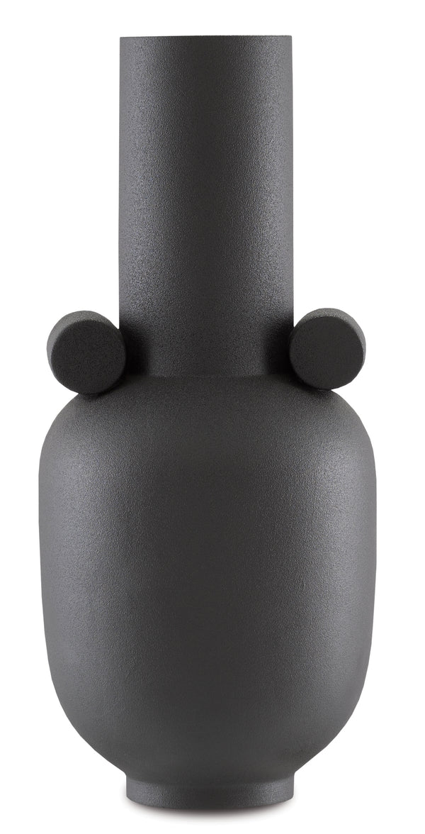 Happy 40 Long Black Vase - Artisan Hand-Thrown Ceramic Decor, Elegant Matte Finish for Stylish Homes
