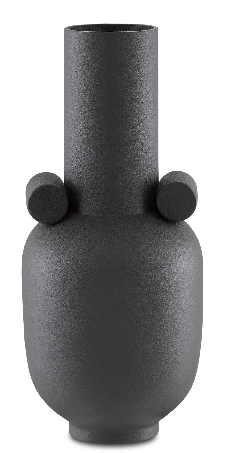 Happy 40 Long Black Vase - Artisan Hand-Thrown Ceramic Decor, Elegant Matte Finish for Stylish Homes
