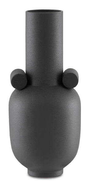 Happy 40 Long Black Vase - Artisan Hand-Thrown Ceramic Decor, Elegant Matte Finish for Stylish Homes