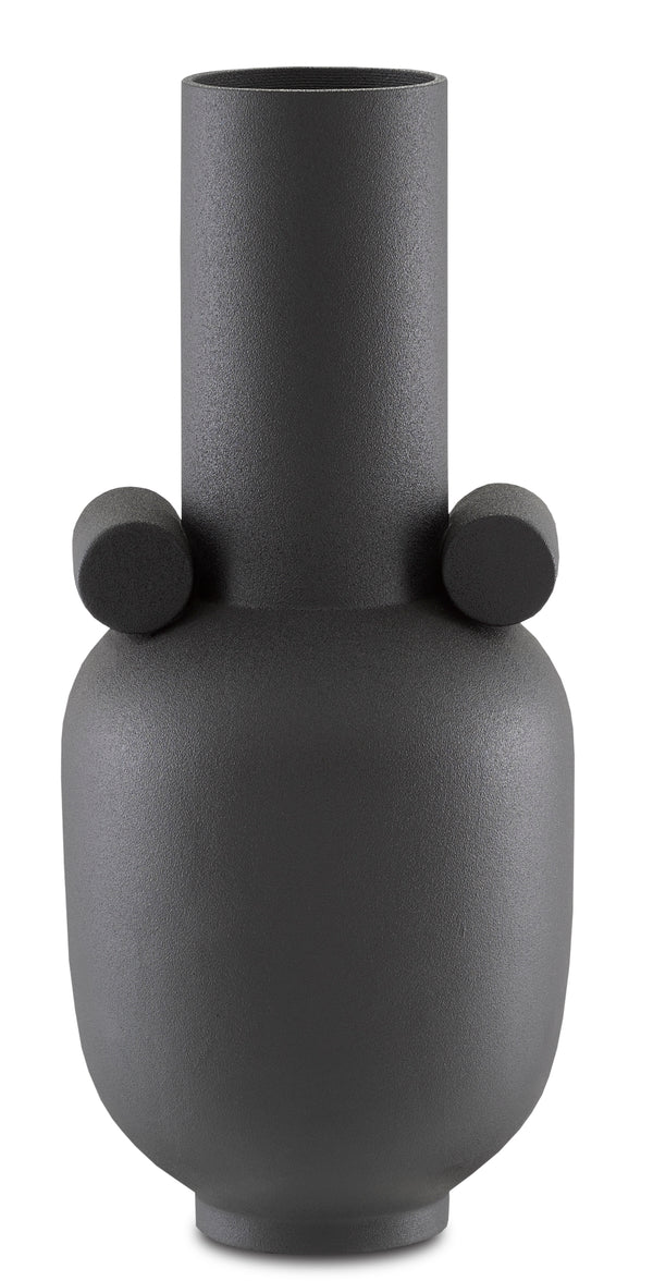 Happy 40 Long Black Vase - Artisan Hand-Thrown Ceramic Decor, Elegant Matte Finish for Stylish Homes