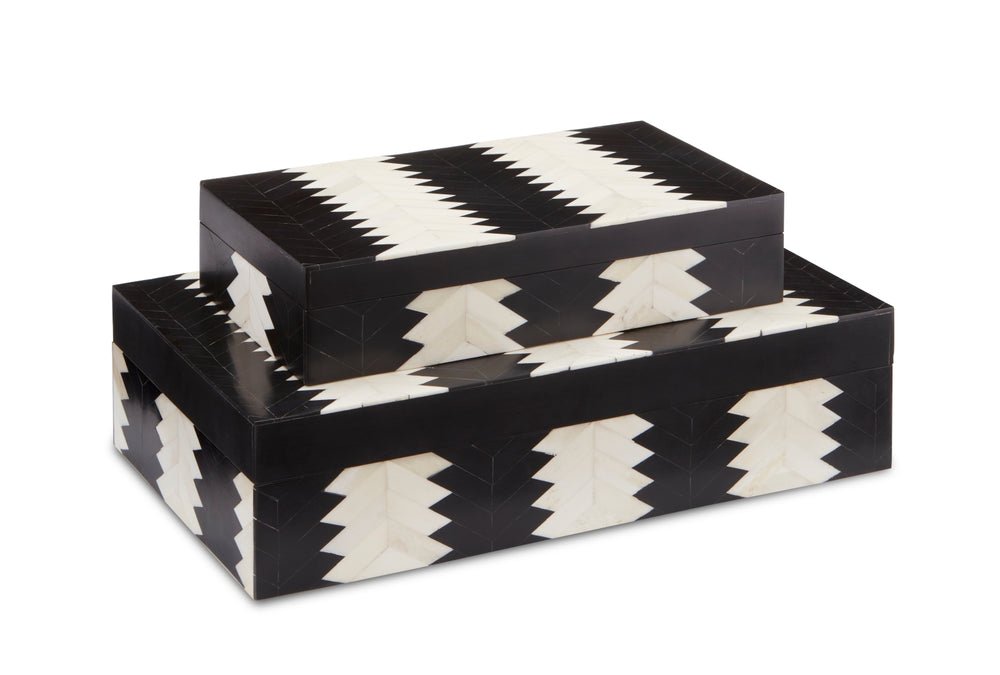 Arrow Box Set of 2 - Chic Jamie Beckwith Chevron Design in Black & White for Modern Home Decor