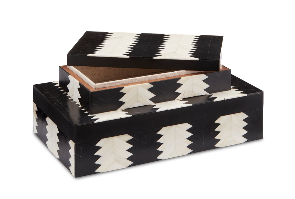 Arrow Box Set of 2 - Chic Jamie Beckwith Chevron Design in Black & White for Modern Home Decor