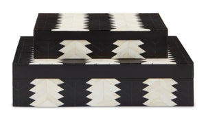 Arrow Box Set of 2 - Chic Jamie Beckwith Chevron Design in Black & White for Modern Home Decor