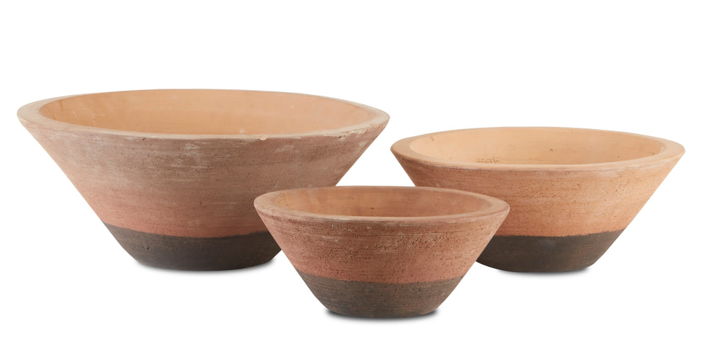 Cottage Black Bowl Set of 3 - Vintage-Inspired Terracotta Decor for Modern Farmhouse & Boho Chic