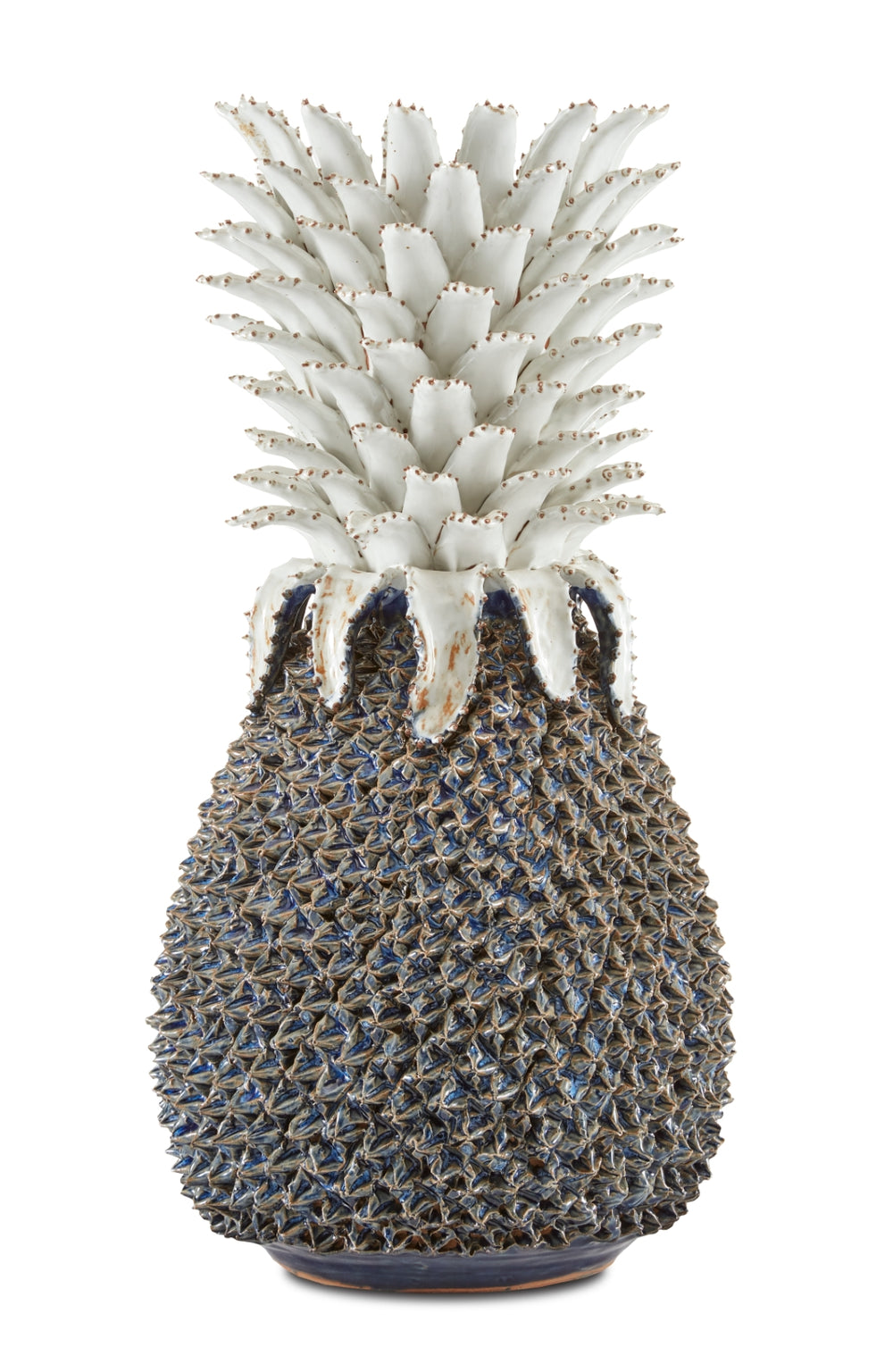 Waikiki Large Blue Pineapple Sculpture - Handmade Ceramic Home Decor for Bold Hospitality Style