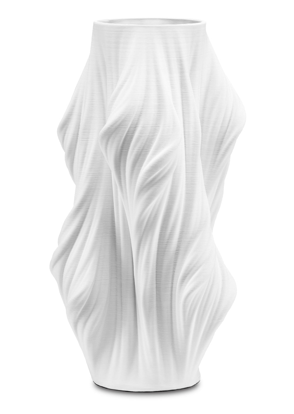 Yin Elegant Small White Porcelain Vase - Modern 3-D Printed Decorative Sculpture for Home Decor