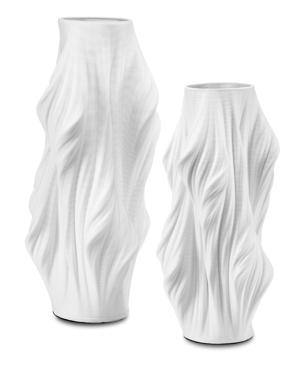 Yin Elegant Small White Porcelain Vase - Modern 3-D Printed Decorative Sculpture for Home Decor