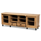 Baxton Studio Walda Modern and Contemporary Oak Brown Finished Wood 2-Drawer TV Stand 