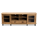 Baxton Studio Walda Modern and Contemporary Oak Brown Finished Wood 2-Drawer TV Stand 