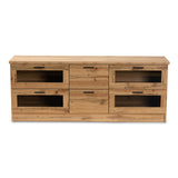 Adelino Modern and Contemporary Oak Brown Finished Wood 2-Drawer TV Stand