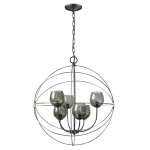 Yosemite Home Decor 6 Light Retro Orb Chandelier In Black 120011637-YHD