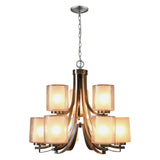 Yosemite Home Decor 9-Light Chandelier In Brushed Nickel Finish 120016912-YHD