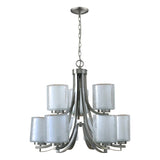 9-Light Chandelier In Brushed Nickel Finish