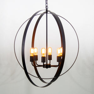 Yosemite Home Decor 6 Light Chandelier In Matte Black Finish 12002467-YHD