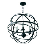 Yosemite Home Decor 4 Light Chandelier In Matte Black Finish 120031344-YHD