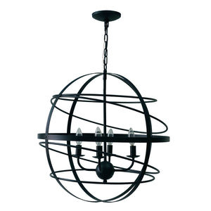 Yosemite Home Decor 4 Light Chandelier In Matte Black Finish 120031344-YHD