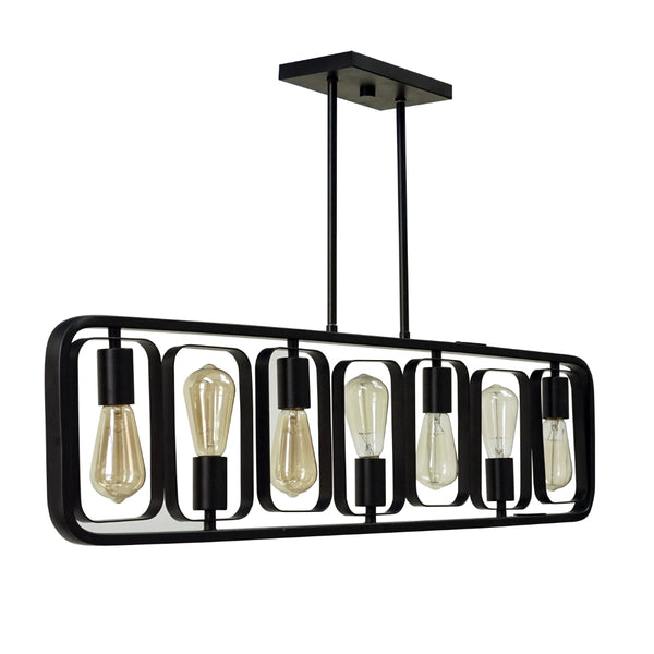 Yosemite Home Decor 7 Light Island Light In Black Finish 12004077-YHD