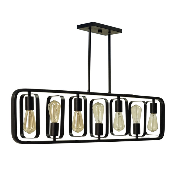 Yosemite Home Decor 7 Light Island Light In Black Finish 12004077-YHD