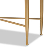 Galia Modern and Contemporary White Finished Wood and Gold Metal 1-Drawer Console Table