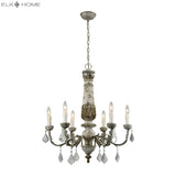 Genevieve 28'' Wide 6-Light Chandelier - Aged Cream