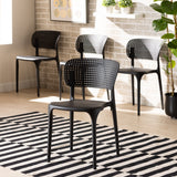 Rae Modern and Contemporary Finished Polypropylene Plastic 4-Piece Stackable Dining Chair Set