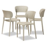 Rae Modern and Contemporary Finished Polypropylene Plastic 4-Piece Stackable Dining Chair Set