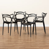 Landry Modern and Contemporary Finished Polypropylene Plastic 4-Piece Stackable Dining Chair Set