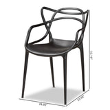 Landry Modern and Contemporary Finished Polypropylene Plastic 4-Piece Stackable Dining Chair Set