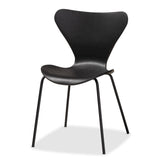 Jaden Modern and Contemporary Black Plastic and Black Metal 4-Piece Dining Chair Set