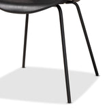 Jaden Modern and Contemporary Black Plastic and Black Metal 4-Piece Dining Chair Set