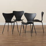 Jaden Modern and Contemporary Black Plastic and Black Metal 4-Piece Dining Chair Set