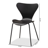 Jaden Modern and Contemporary Black Plastic and Black Metal 4-Piece Dining Chair Set