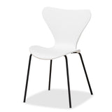 Jaden Modern and Contemporary White Plastic and Black Metal 4-Piece Dining Chair Set