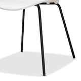 Jaden Modern and Contemporary White Plastic and Black Metal 4-Piece Dining Chair Set