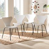 Jaden Modern and Contemporary White Plastic and Black Metal 4-Piece Dining Chair Set