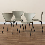 Jaden Modern and Contemporary Beige Plastic and Black Metal 4-Piece Dining Chair Set