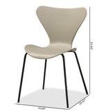 Jaden Modern and Contemporary Beige Plastic and Black Metal 4-Piece Dining Chair Set