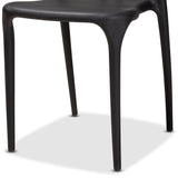 Warner Modern and Contemporary Black Plastic 4-Piece Dining Chair Set
