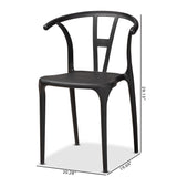 Warner Modern and Contemporary Black Plastic 4-Piece Dining Chair Set