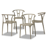 Warner Modern and Contemporary Plastic 4-Piece Dining Chair Set