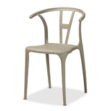 Warner Modern and Contemporary Beige Plastic 4-Piece Dining Chair Set
