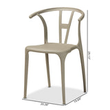 Warner Modern and Contemporary Beige Plastic 4-Piece Dining Chair Set