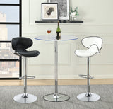 Contemporary Upholstered Adjustable Height Bar Stools and Chrome (Set of 2)