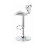 Contemporary Upholstered Adjustable Height Bar Stools and Chrome (Set of 2)