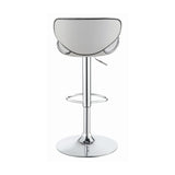 Contemporary Upholstered Adjustable Height Bar Stools and Chrome (Set of 2)