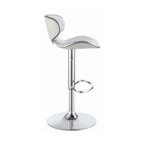 Contemporary Upholstered Adjustable Height Bar Stools and Chrome (Set of 2)