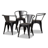 Ryland Modern Industrial Finished Metal 4-Piece Dining Chair Set
