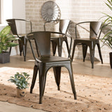 Baxton Studio Ryland Modern Industrial Brown Finished Metal 4-Piece Dining Chair Set