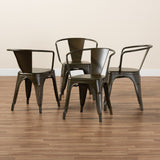 Baxton Studio Ryland Modern Industrial Brown Finished Metal 4-Piece Dining Chair Set