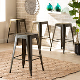Horton Modern and Contemporary Industrial Finished Metal 4-Piece Stackable Counter Stool Set